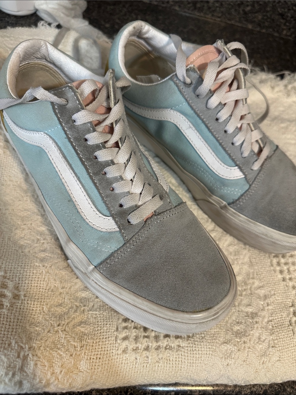Vans old skool Low-Top Sneakers in pastel blue grey and pink